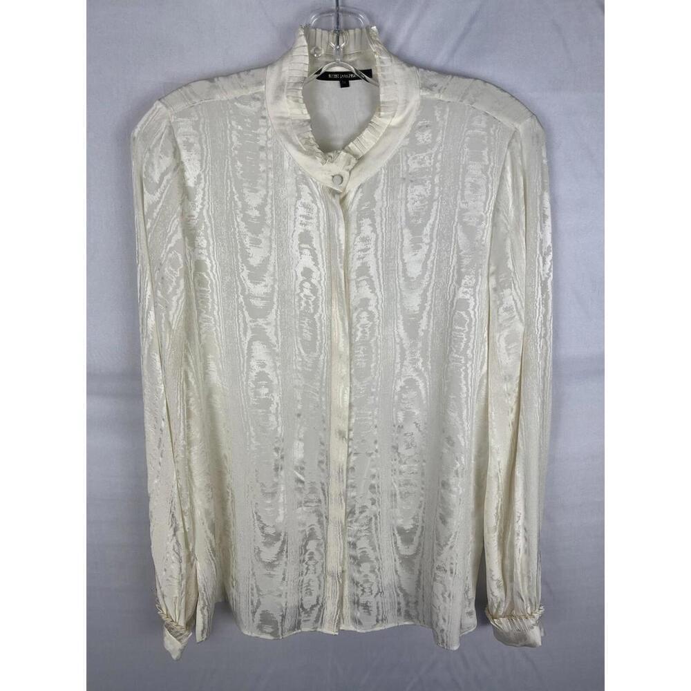 Kobi Halperin Watermark Button-Up Blouse Silk Ivory Size M